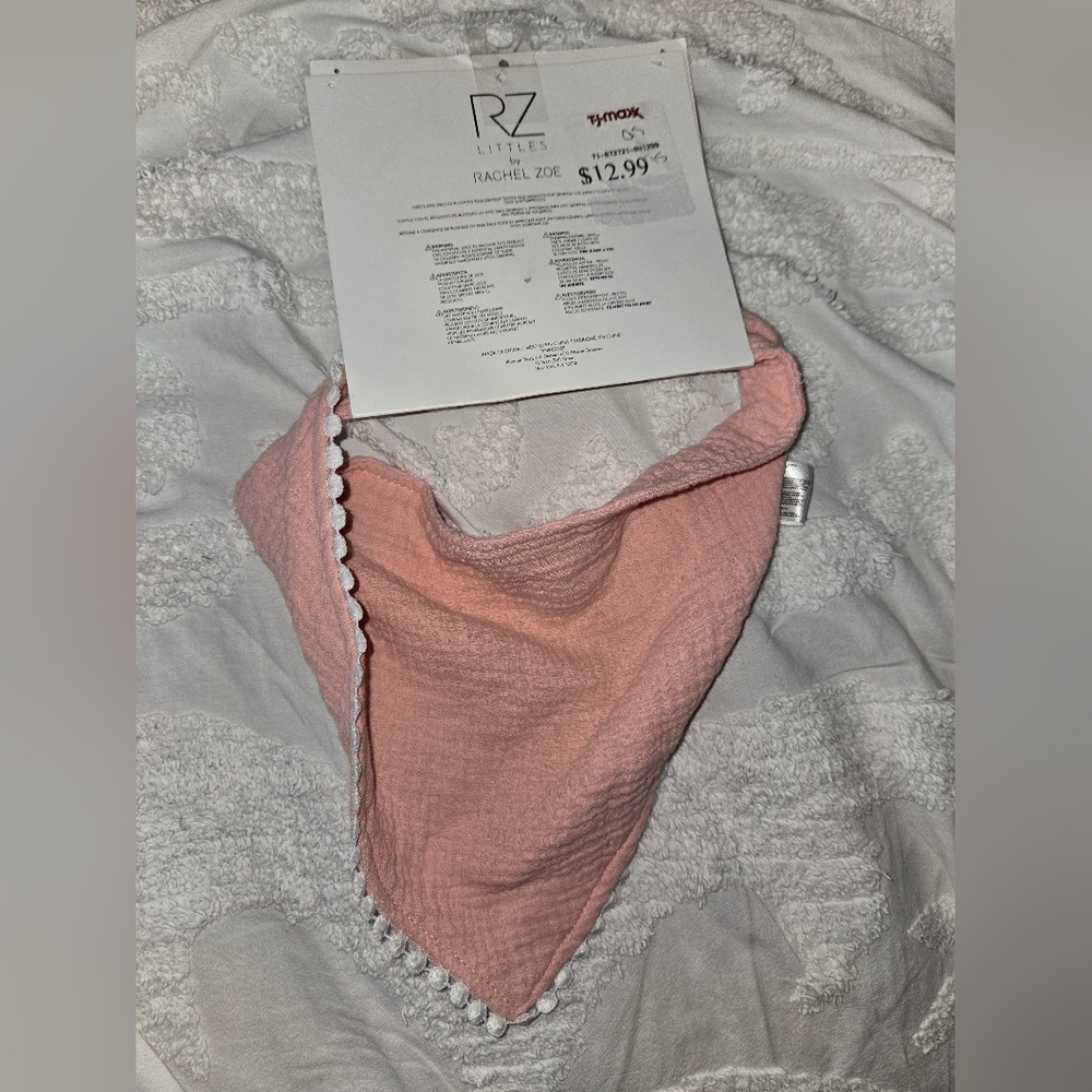 Rachel Zoe Pink Headscarf with White Pom Pom Trim And White Frame Sunglasses - Picture 5 of 5